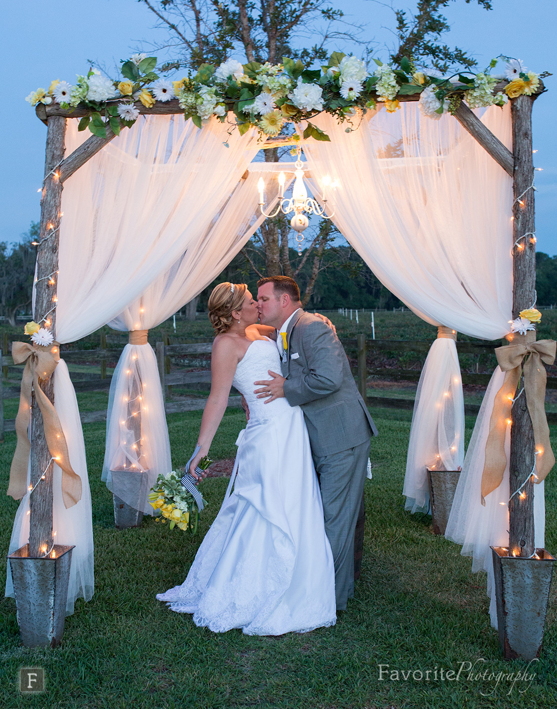 Outdoor Wishing Well Barn Wedding Photographer