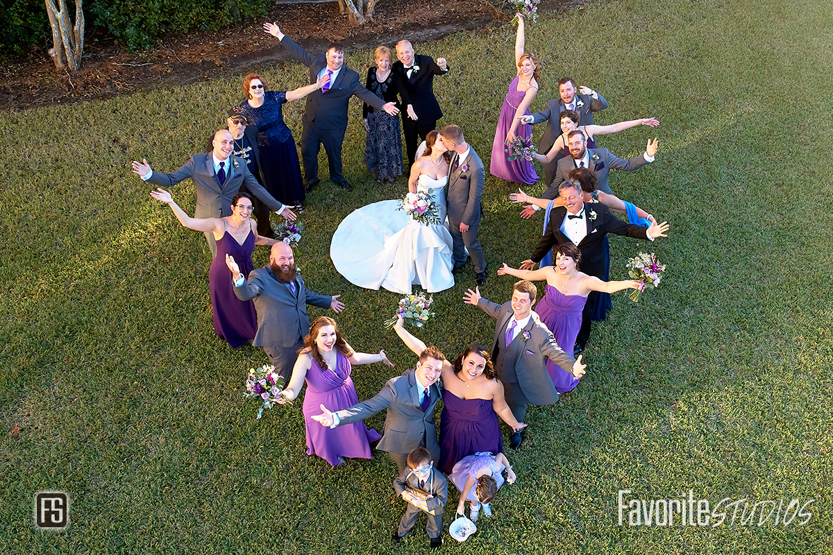 Heart Shaped Arial View of Wedding