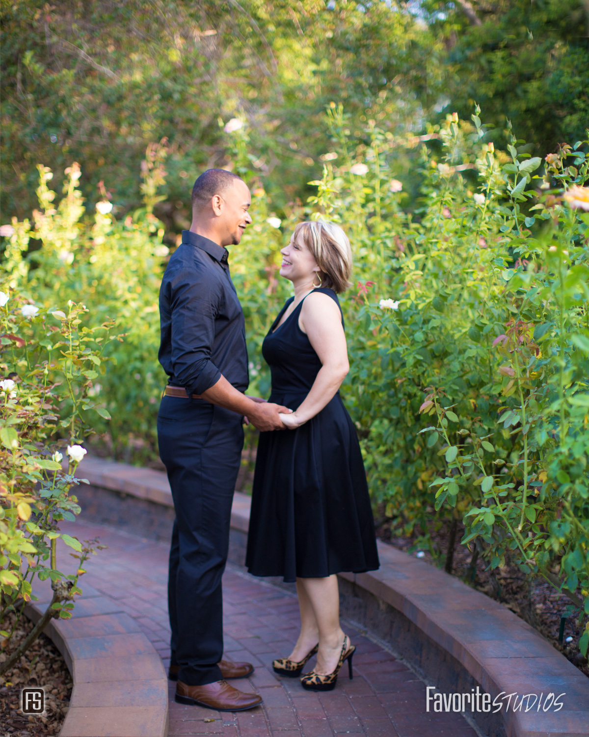 Rose Garden Engagement Picture