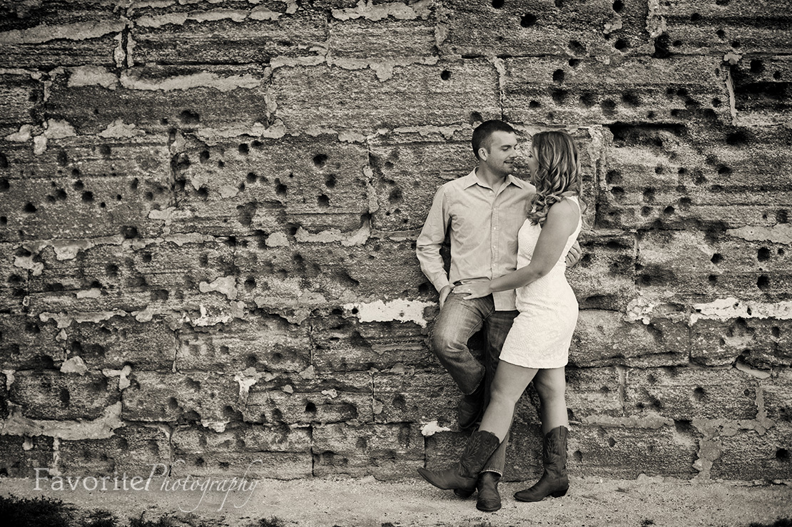 Vintage Black & White Engagement Photo