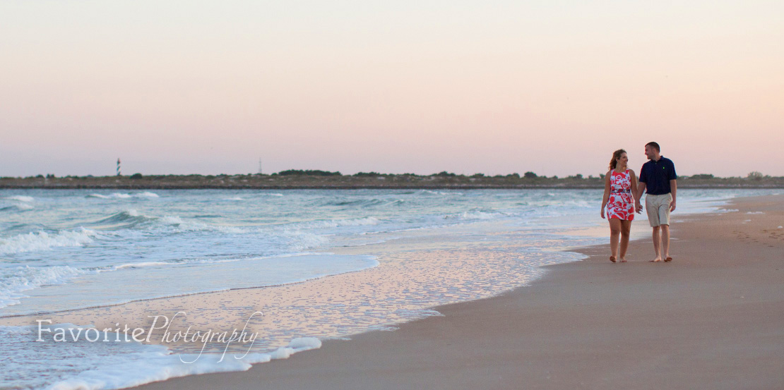 Panoramic Beach Engagement Photo