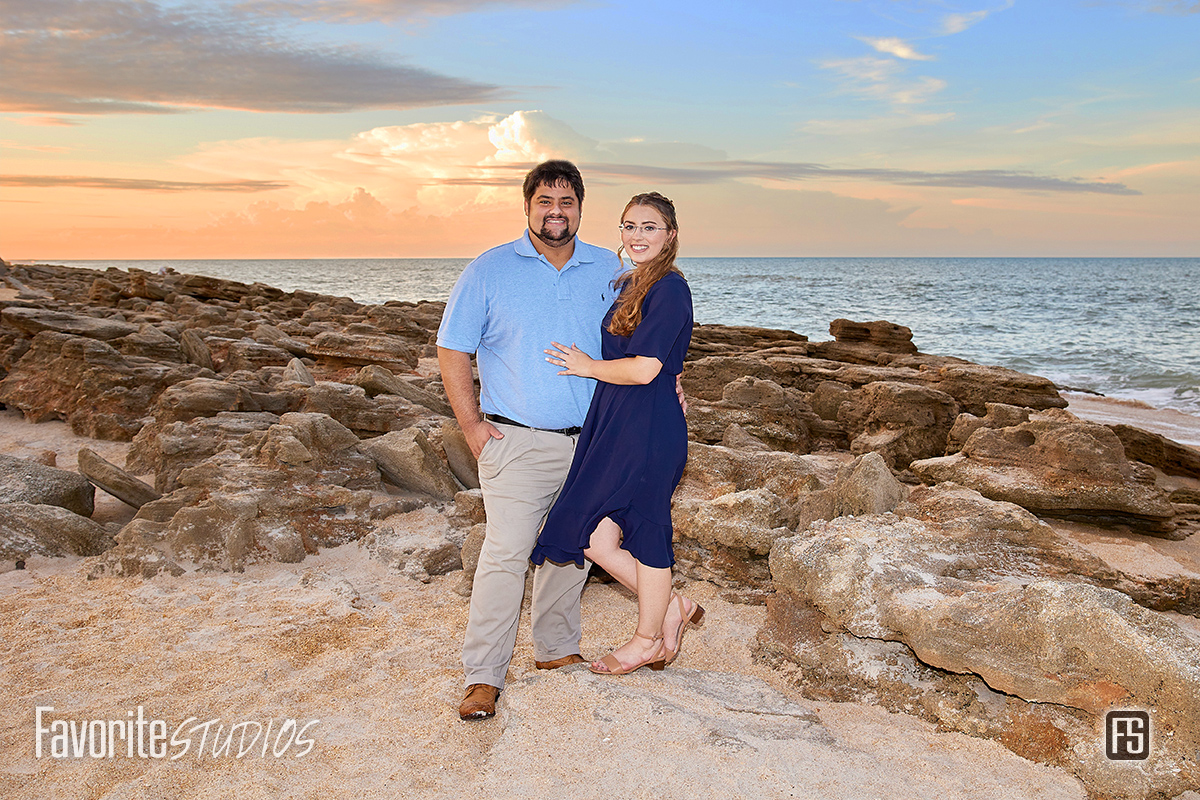 Washington Oaks Gardens State Park Engagement Pictures at Beach