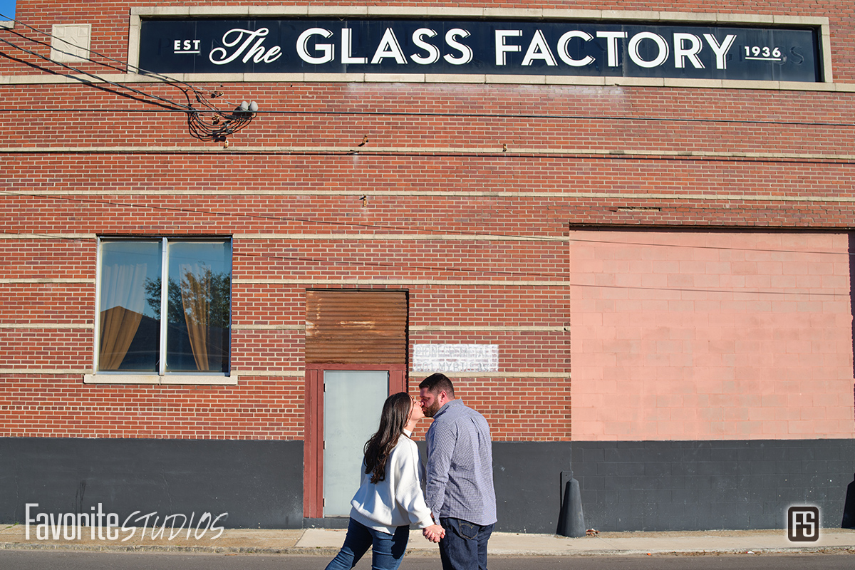 Jacksonville Glass Factory Engagement Photographs