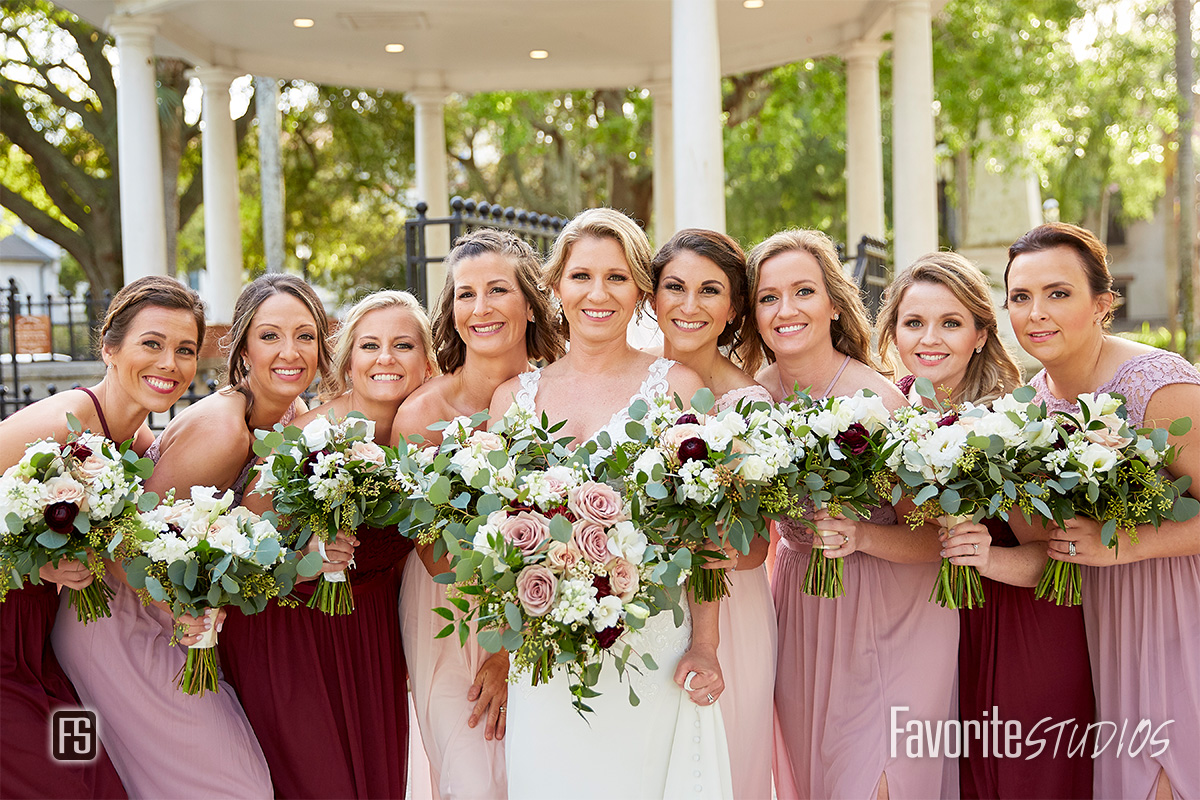Posed Picture of Bride and Bridesmaids