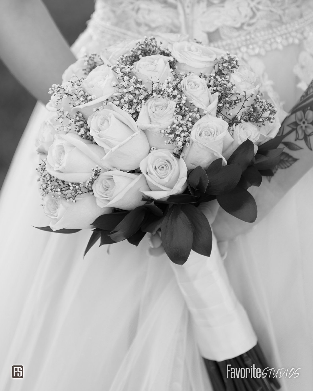 Black and White Bridal Bouquet