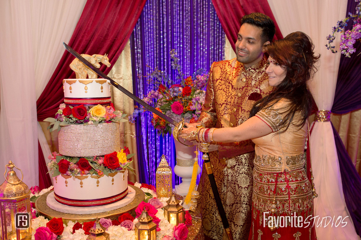 Indian Cake Cutting with Sword - St Augustine Wedding Photographer