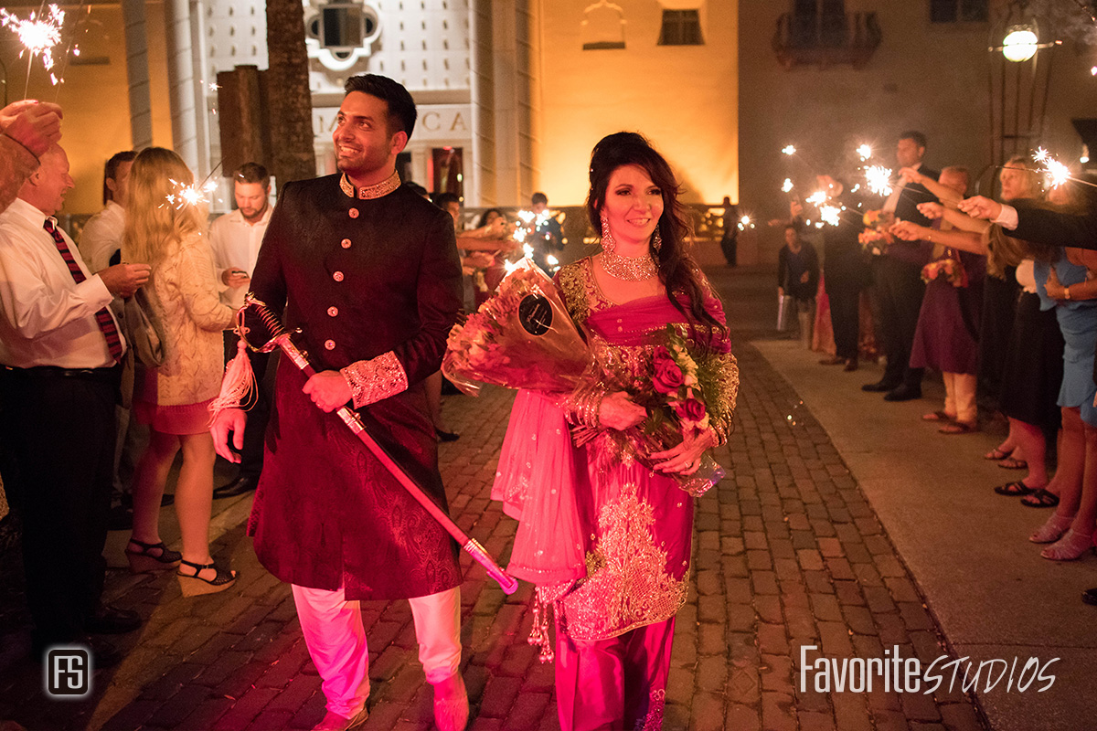 Casa Monica Sparkler Send Off - St Augustine Wedding Photographer