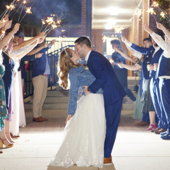Old St Andrews Wedding Photo of Sparkler Exit